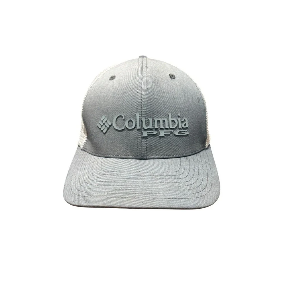 Columbia PFG Mesh Fitted Hat W/ Fish Patch Gray LG/XL